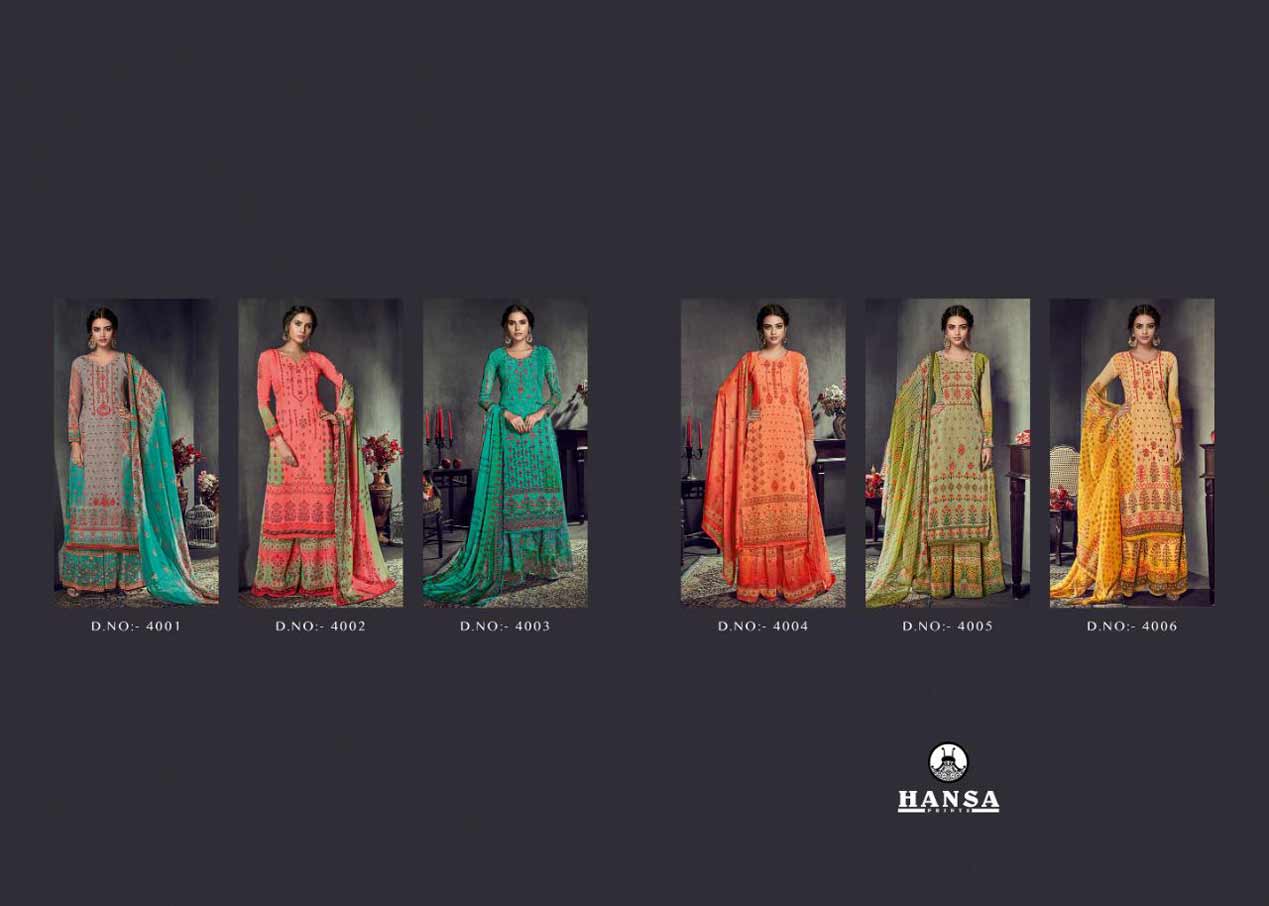 Husna Exclusive Vol-4 Hansa Print Georgette Salwar Kameez Husna Exclusive Vol-4 Hansa Print Georgette Salwar Kameez